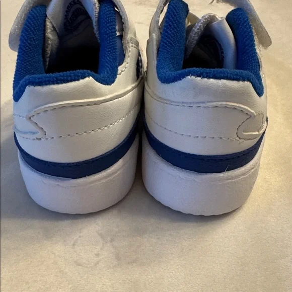 Like new! Baby Adidas Forum Low Cloud White Royal Blue, sz 4c - Picture 5 of 10